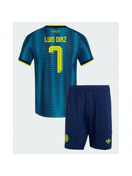 Kolumbien Luis Diaz #7 Auswärts Trikotsatz für Kinder WM 2026 Kurzarm (+ Kurze Hosen)